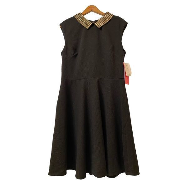 NWT: Betsey Johnson Peter Pan Sequin Collar dress 14R - Picture 4 of 11